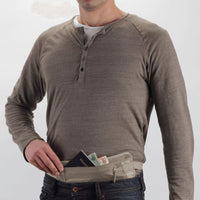RFID BLOCKER MONEY BELT DLX - TAN View 5