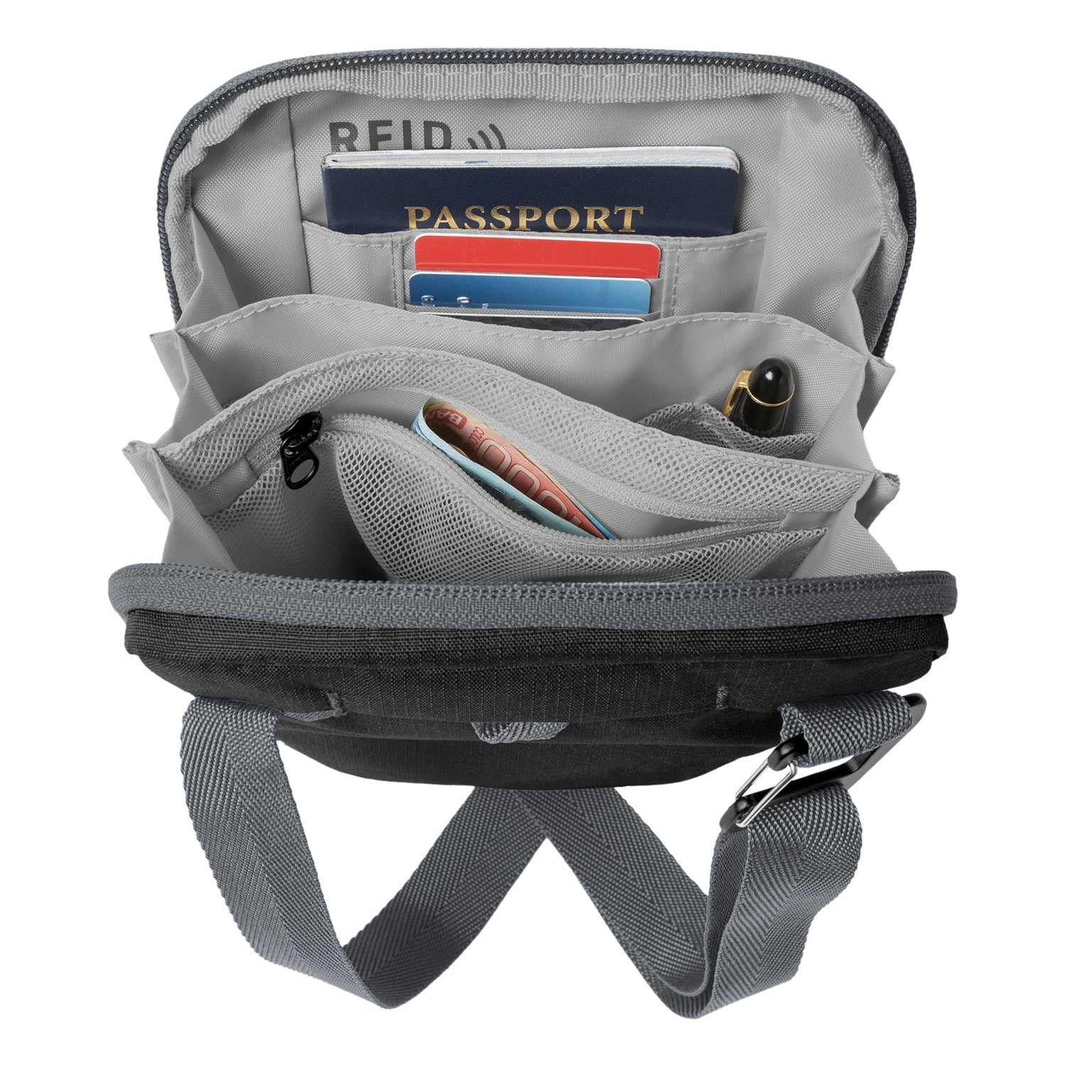 Stash RFID Crossbody Bag - BLACK View 