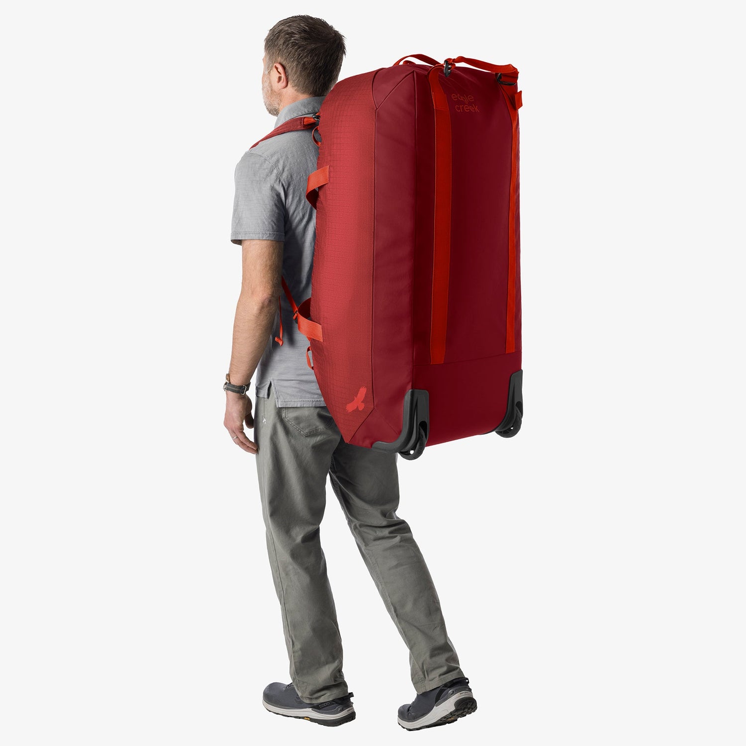 No Matter What 120L Rolling Duffel Bag - CRANBERRY RED