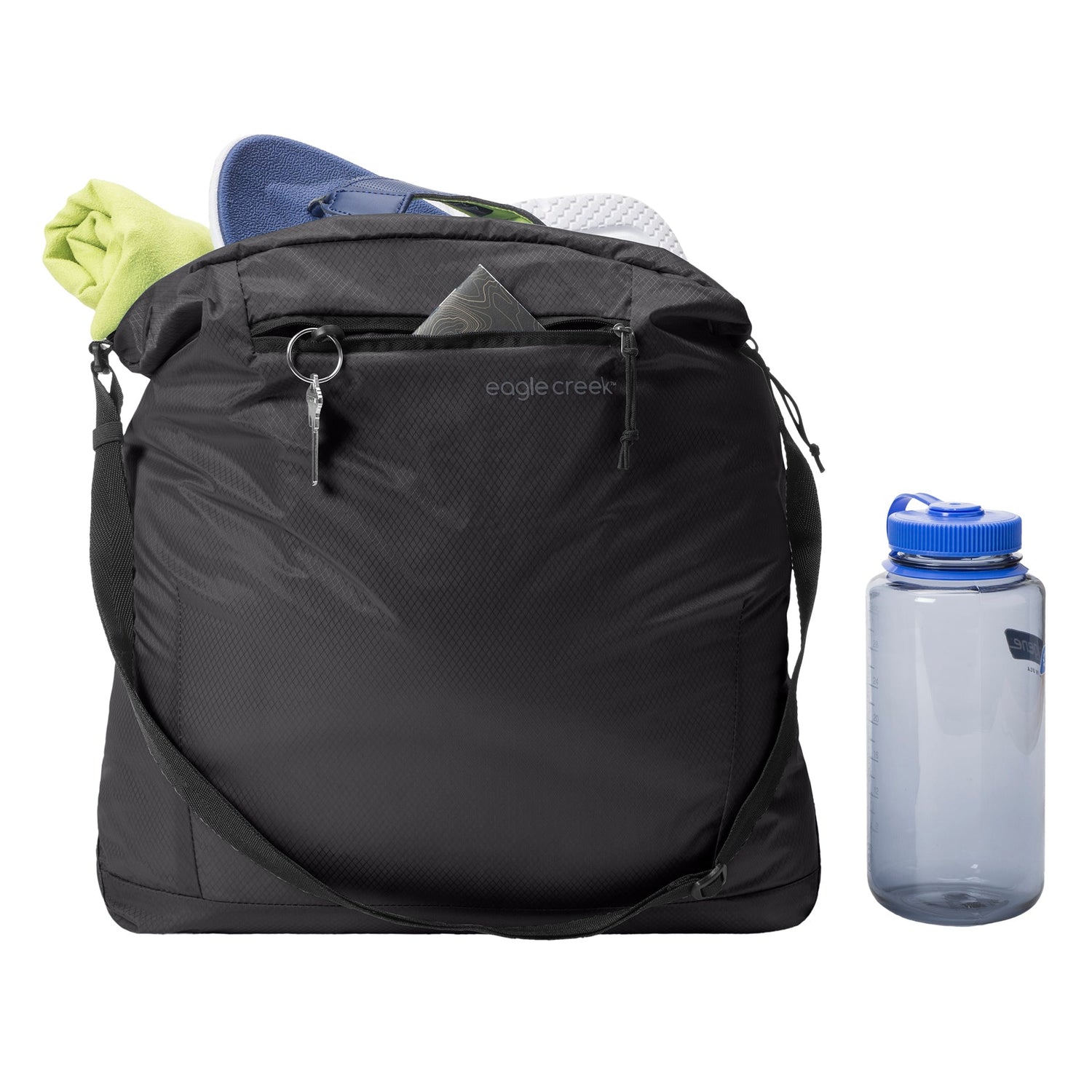 Packable Tote Bag - BLACK View 