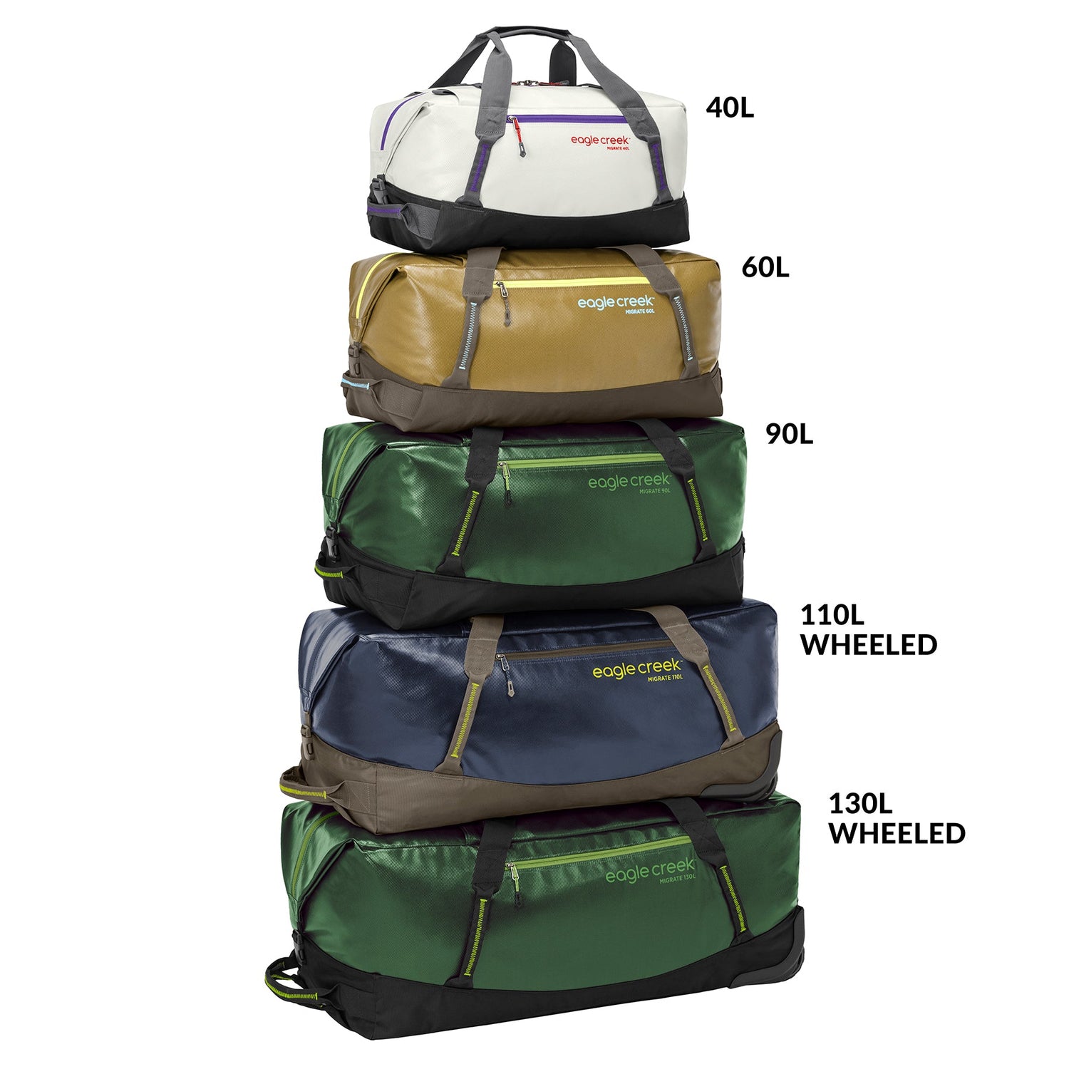 Migrate 130L Wheeled Duffel Bag - BLACK View 