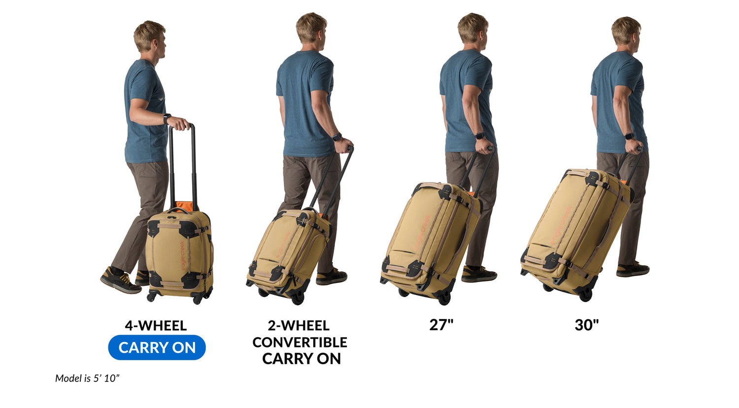 Gear Warrior XE 4-Wheel Carry-On Luggage - BLACK View 