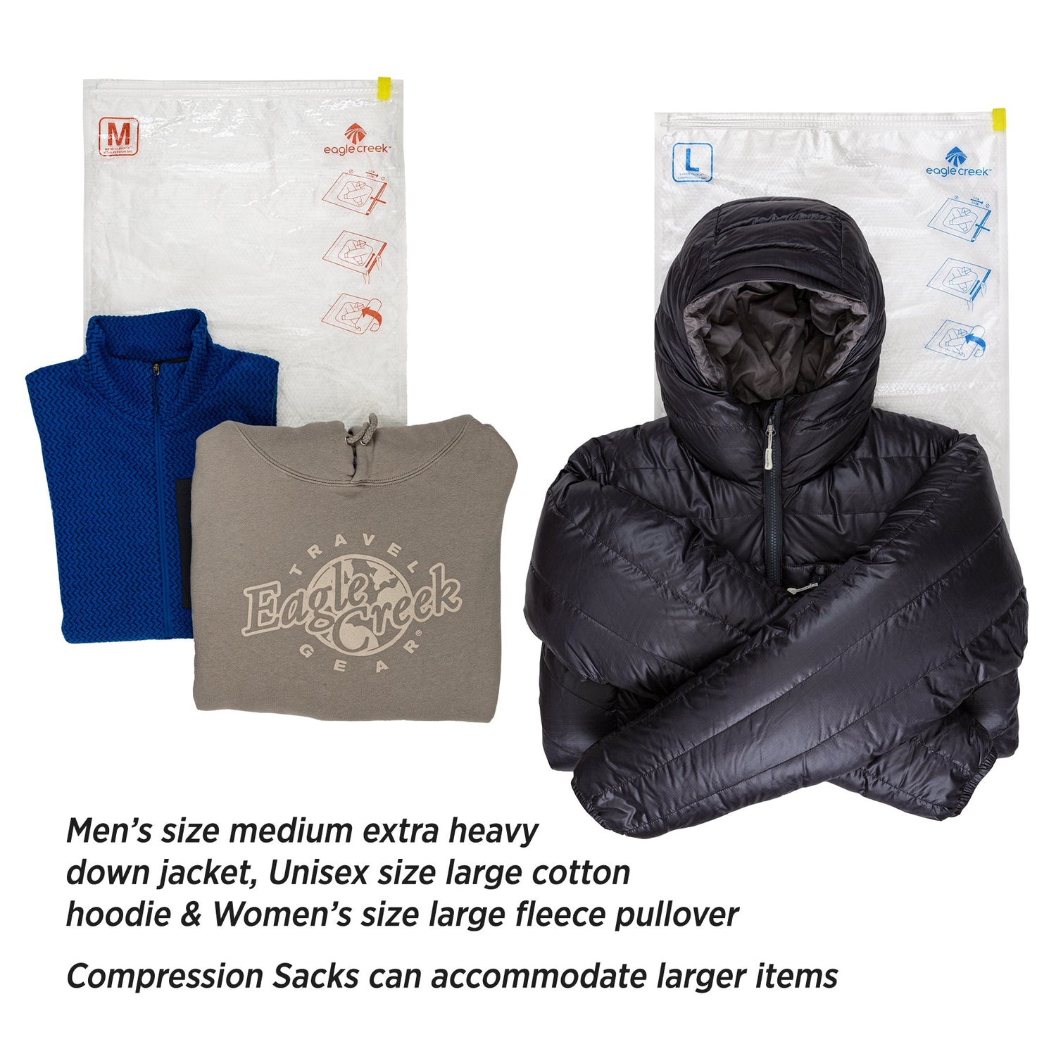 Pack-It® Compression Sac Set M/L - CLEAR View 